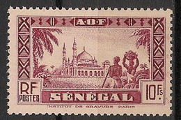 SENEGAL - 1935 - N°YT. 136 - Mosquée De Djourbel 10f - Neuf GC ** / MNH / Postfrisch - Unused Stamps