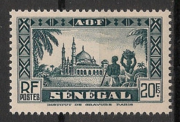 SENEGAL - 1935 - N°YT. 137 - Mosquée De Djourbel 20f - Neuf GC ** / MNH / Postfrisch - Unused Stamps