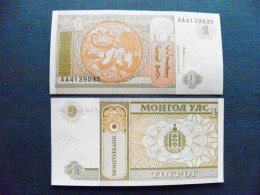 Banknote Mongolia UNC 1 Tugrik 1993 P-52 Soemba Arms Prefix Nr. AA - Mongolie