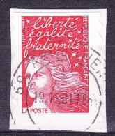 Variété Sans Bandes De Phosphore, Sur Timbre Rouge Oblitéré Marianne De Luquet N°3085 - 1997-2004 Marianna Del 14 Luglio