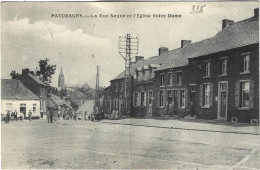 Paturages La Rue Neuve Et L'Eglise Notre Dame - Colfontaine