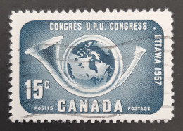 Canada 1957  USED  Sc372,    15c UPU Congress - Used Stamps
