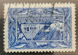 Canada 1951  USED  Sc 302,    1$ Fishing Resources - Gebruikt