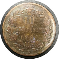 Monnaie Italie - 1894 "BI" - 10 Centesimi Umberto Ier - 1878-1900 : Umberto I