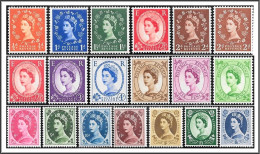 QEII 1955 Wildings Edwards Crown SG540 - SG556 + SG544b Set Of 19 Unmounted Mint Hrd2-d - Neufs