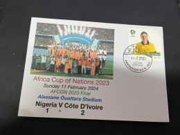 13-2-2024 (4 X 7) Africa Cup 2023 (Ivory Cost) Final Nigeria (1) V Côte D'Ivoire (2) - 11-2-2024 - With OZ Matilda Stamp - Andere & Zonder Classificatie