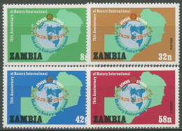 Sambia 1980 75 Jahre Rotary Internatiomal 217/20 Postfrisch - Zambia (1965-...)