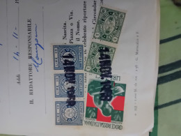 MARCA DA BOLLO CROCE ROSSA ITALIANA LIRE 10 + ALTRE  5- 1958 - Revenue Stamps