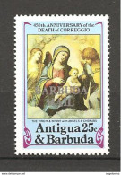 ANTIGUA & BARBUDA - 1984 450° Morte CORREGGIO Madonna Tra 2 Angeli Musicanti (Galleria Uffizi, Firenze) Nuovo** MNH - Madonna