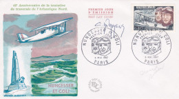 FDC - 1967-NUNGESSER ET COLI (avions)-40 Ans Traversée Atlantique Nord--signé Par L'illustrateur...cachet  PARIS - 75 - 1960-1969
