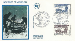 Enveloppe 1er Jour FDC St Pierre Et Miquelon N°711/712 Ramassage Du Bois - 05/04/2000 - FDC