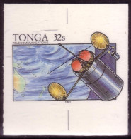 TONGA - Cromalin Proof 1991 - Telecommunications Satellite - Map - 5 Exist - Tonga (1970-...)