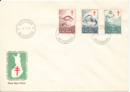 Finland FDC 4-9-1961 The Fight Against TUBERCULOSIS Complete Set Of 3 With Cachet - FDC