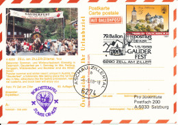 Austria Balloonflight Postal Stationery Postcard Gauder Fest Zell Am Ziller 1-5-1988 - Par Ballon