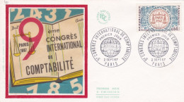 FDC Soie - 1967 --9° Congrès International Comptabilité   ..cachet  PARIS - 75 - 1960-1969