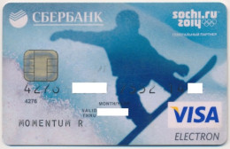 RUSSIA SBERBANK SAVINGS BANK VISA CARD OLYMPIC GAMES 2014 SOCHI 2014 EXPIRED - Credit Cards (Exp. Date Min. 10 Years)