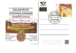 CDV 131 Czech Republic Dobris Stamp Exhibition 2010 Mucha, Colloredo-Mansfeld COATS OF ARMS - Cartes Postales