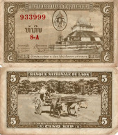 Laos / 5 Kip / 1957 / P-2(b) / VF - Laos