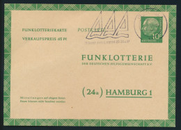 Bund Ganzsache FP 6 A Funklotterie Werbestempel Kieler Woche 1957 - Postkaarten - Gebruikt
