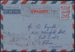 Australien Aerogramm Ganzsache SST Olympia Melbourne Sidney Nach Ontario 1955 - Collezioni