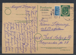Bund Ganzsache P 14 AI Posthorn Inter Stempel Verkehrsausstellung München Salzig - Postkarten - Gebraucht