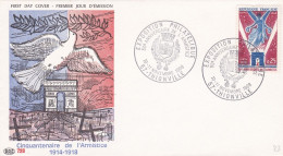 FDC  - 1968 -- 50 Ans De L'Armistice De La Guerre 1914-1918.........cachet  THIONVILLE - 57 - 1960-1969