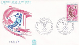 FDC  - 1968 -- Jeux Olympiques D'Hiver De GRENOBLE--( Slalom ) .........cachet  GRENOBLE-38 - 1960-1969
