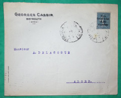 N°161 SEMEUSE LIGNEE SURCHARGE SYRIE GRAND LIBAN 2,50 PIASTRES BEYROUTH POUR ALGER ALGERIE COVER FRANCE - Covers & Documents