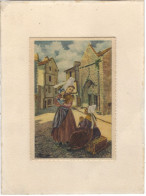 86 - LUSIGNAN - T.Belle Carte De Deux Femmes En Costume+coiffe Régional Sur Carton Encadrement - Lusignan