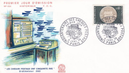 FDC  - 1968 -- 50 Ans Des Chèques Postaux .........cachet  PARIS -75 - 1960-1969