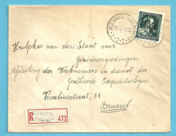 724P (-10% / Lokale Opdruk) Op Brief Aangetekend Stempel WIJCHMAAL (BRABANT) - 1946 -10 %