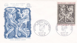 FDC  - 1968 -- La Danse  D'Antoine BOURDELLE  .........cachet  PARIS  - 75 - 1960-1969