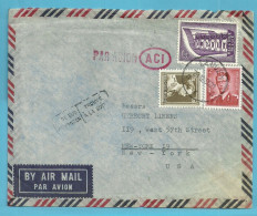 925+995 (Europa/cept)+1005 Op Brief Per Luchtpost (avion) Stempel LEUVEN Naar U.S.A., Stempel PAR AVION ACI + TROUVE ... - 1953-1972 Glasses