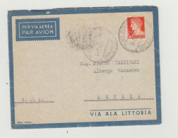 BUSTA CON LETTERA - VIA ALA LITTORIA - ERITREA VIAGGIATA  NEL 1940 VERSO ASMARA DA ROMA WW2 A.O.I.- COLONIA ERITREA - Poststempel (Flugzeuge)