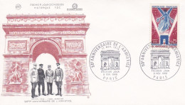FDC  - 1968 -- 50 Ans De L'Armistice De 1918 (Arc De Triomphe + Généraux ) .......cachet  PARIS  - 75 - 1960-1969