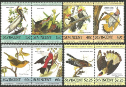 OI-185a St Vincent Oiseaux Birds Audubon Pelican Heron Woodpecker Pivert Hawk Epervier MNH ** Neuf SC - Pélicans