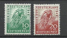 Germany Deutschland Bizone 1949 Michel 106 - 107 * Cycling Radfahren - Radsport