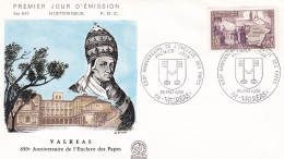 FDC  - 1968 --650 Ans De L'enclave Des Papes De VALREAS  ..cachet VALREAS - 84 - 1960-1969