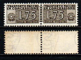 ITALIA - 1953 - PACCHI IN CONCESSIONE - FILIGRANA RUOTA ALATA - 75 LIRE - MNH - Colis-concession