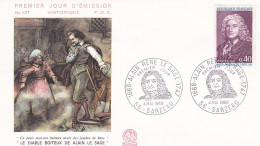 FDC  - 1968 -- ALAIN RENE LE SAGE .....cachet  SARZEAU - 56 - 1960-1969