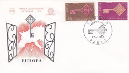 FDC  - 1968 -- EUROPA  ( 2 Valeurs )  .....cachet  PARIS - 75 - 1960-1969