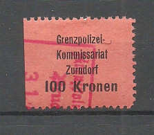 ÖSTERREICH Austria Ca. 1920 Grenzpolizei-Komissariat Zurndorf Ausfertigungsgebühr Steuer Tax 100 Kr. O - Steuermarken