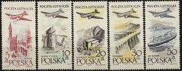 Poland 1958,  Mi 1080 - 1084, Ship M.S. Batory Tatry Mountains Dam Liw Castle Gdansk, Plane MNH** W29 - Géographie