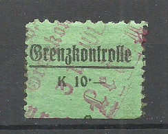 ÖSTERREICH Austria Ca. 1920 Grenzkontrolle Gebühr Steuer Tax 10 Kr. O - Fiscali