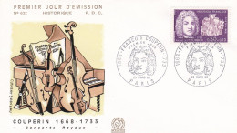 FDC  - 1968 -- François COUPERIN ...musicien--concerts Royaux .....cachet  PARIS - 75 - 1960-1969