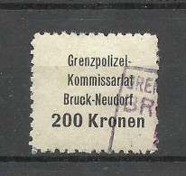 ÖSTERREICH Austria Grenzpolizei-Komissariat Bruck-Neudorf Gebühr Steuer Tax 200 Kr. O - Fiscale Zegels