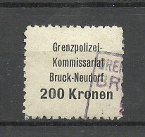 ÖSTERREICH Austria Grenzpolizei-Komissariat Bruck-Neudorf Gebühr Steuer Tax 200 Kr. O - Revenue Stamps