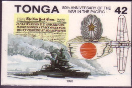 TONGA 1992 Cromalin Proof - USS Arizona Under Attack Pearl Harbour 1941  - 4 Exist - Tonga (1970-...)