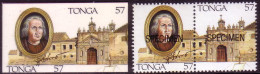 Tonga 1992 Cromalin Proof Pair + Specimen - Columbus And Monastery Of Santa Maria - 4 Exist - Christoffel Columbus