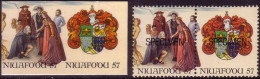 Tonga Niuafo'ou 1992 Cromalin Proof Pair + Specimen - Columbus Returns To King And Queen Of Spain + Coat Arms - 4 Exist - Cristóbal Colón